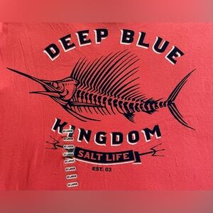 Salt Life Men’s 2XL Pink Deep Blue Kingdom Short Sleeve Crew Neck T Shirt NWT